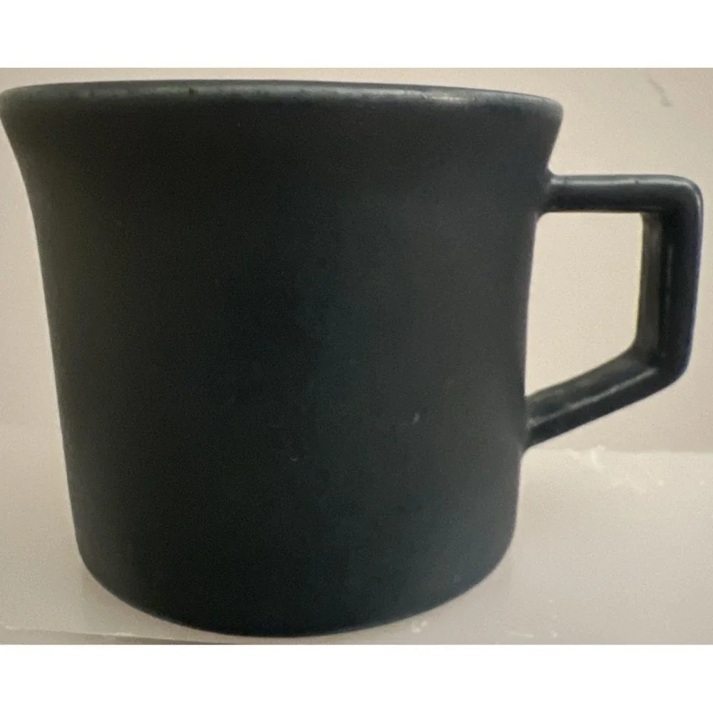 Vintage MCM LAUFFER GOVANCROFT Scotland Stoneware Coffee Cups Gold‎ & Dark Teal